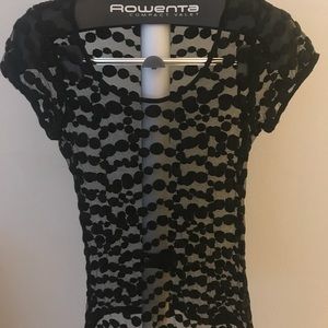 The Limited Black Polka Dot Sheer Blouse